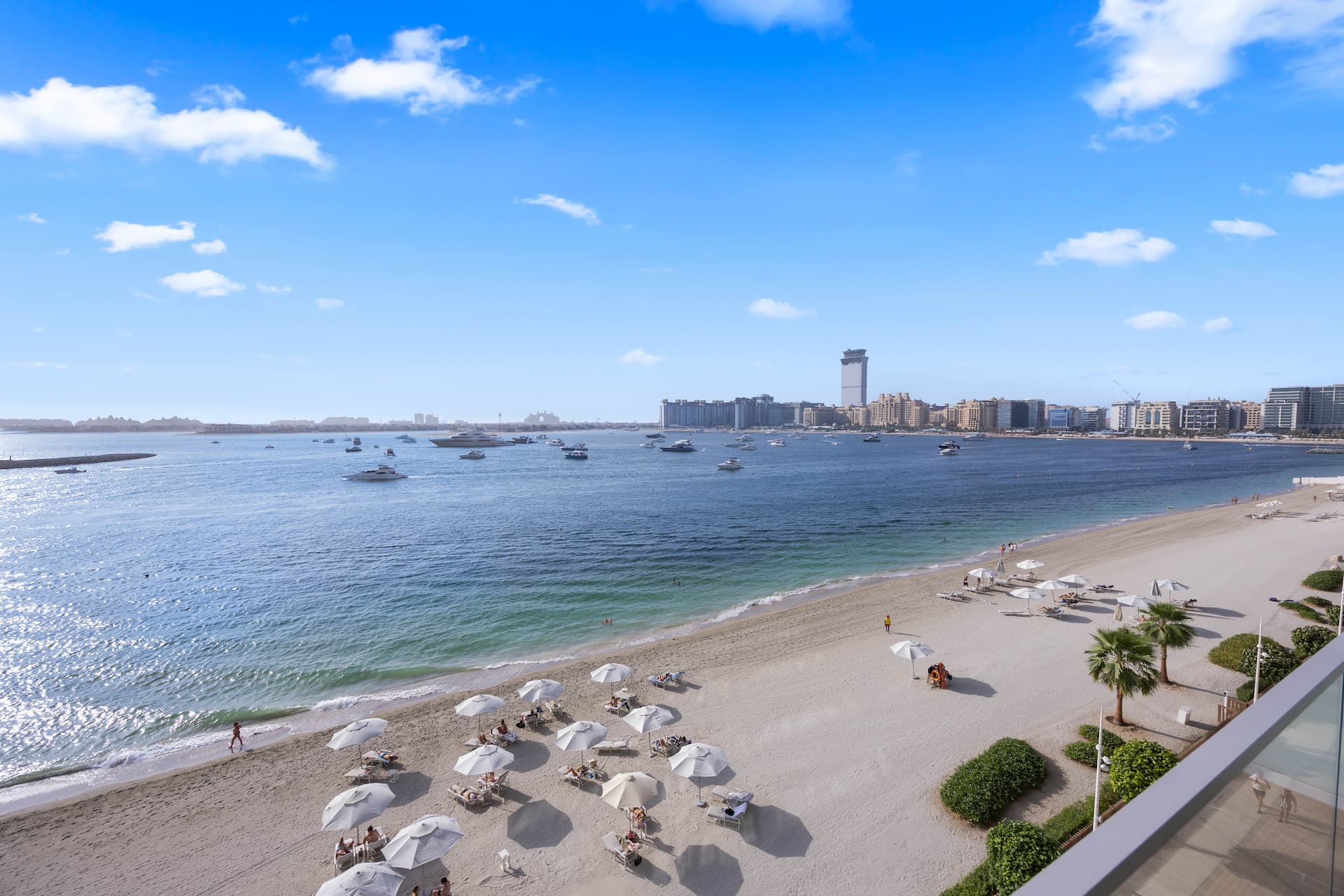 Private beach access at Emaar Beachfront Dubai — 1.5km exclusive shoreline for residents