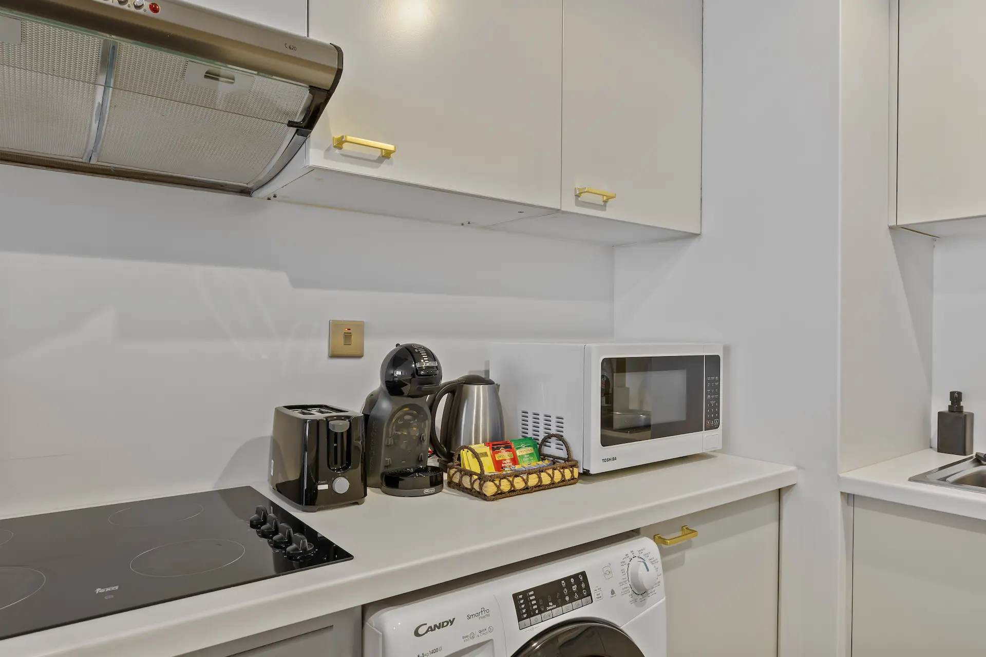 Fully equipped kitchen with appliances at Sky Gardens DIFC Dubai