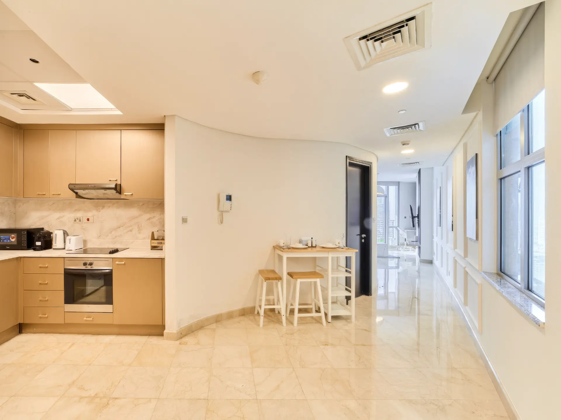 Sky View Studio dining area at Sky Gardens DIFC Dubai