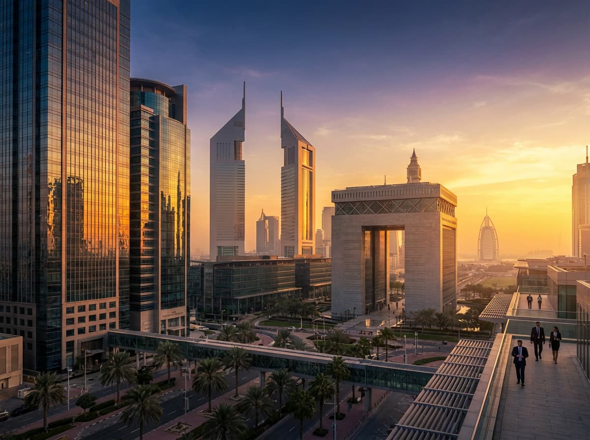 DIFC corporate apartment living space Dubai