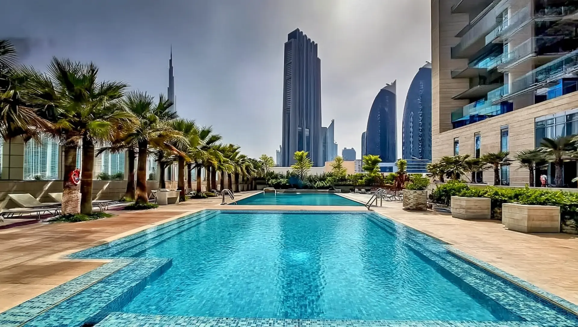 Residence Pool with Burj Khalifa Views
