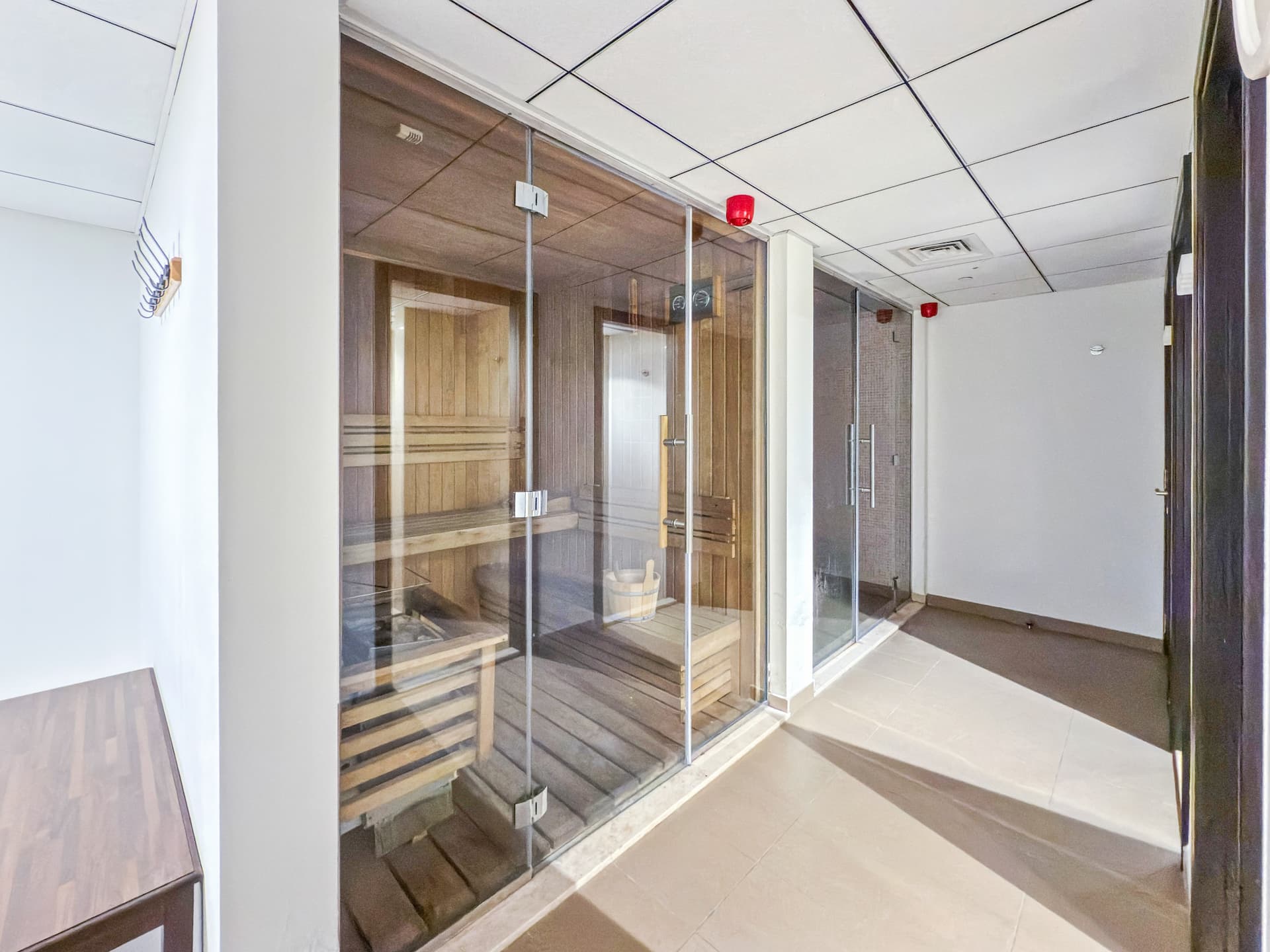 Sauna and steam room facilities at Sky Gardens DIFC Dubai